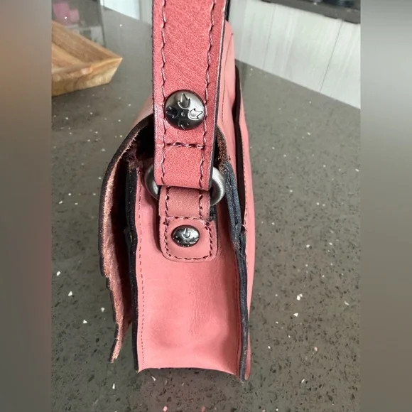 Patricia Nash Pink Floral Embossed Leather Crossbody Bag - Picture 4 of 10